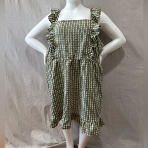 Wild Fable | Gingham Apron Dress green yellow 4xl